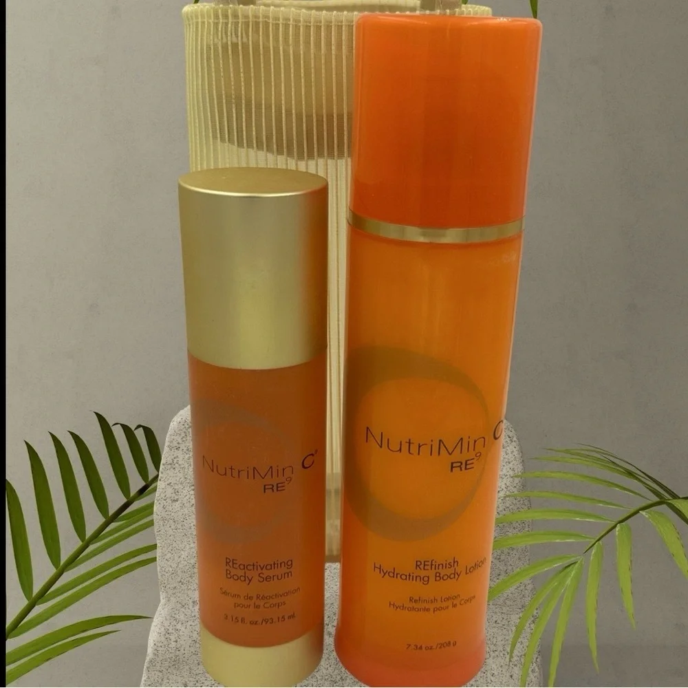 New Arbonne NutriMin C RE Orange Hydrating Body Lotion & Serum with Bag Bundle - Picture 1 of 8